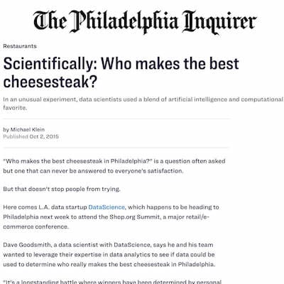 Philly Inquirer Best Philly Cheesesteak